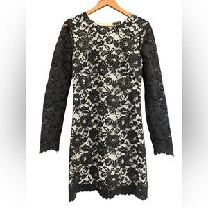 Theory size 6 lace and silk EUC Stylish Black Lace Mini Dress